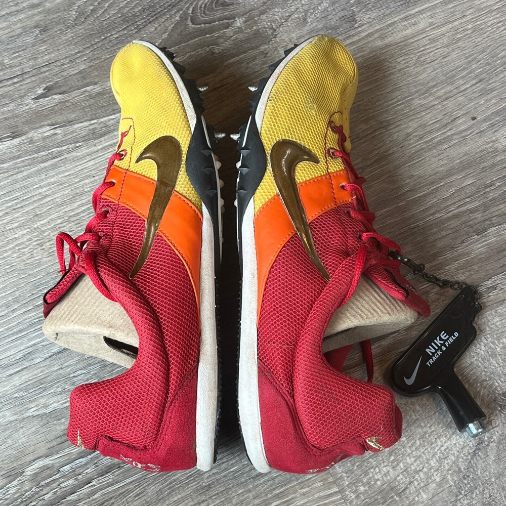 Nike Bowerman KRM Track & Field Spikes NikeID Red Yellow Mens 9 UK 8 EU 42.5 - Picture 3 of 10